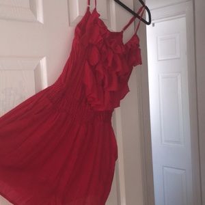 Red ruffle romper